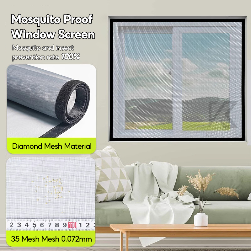 KAWA Anti-mosquito Window Screen Self Adhesive Velcro Mosquito Proof ...