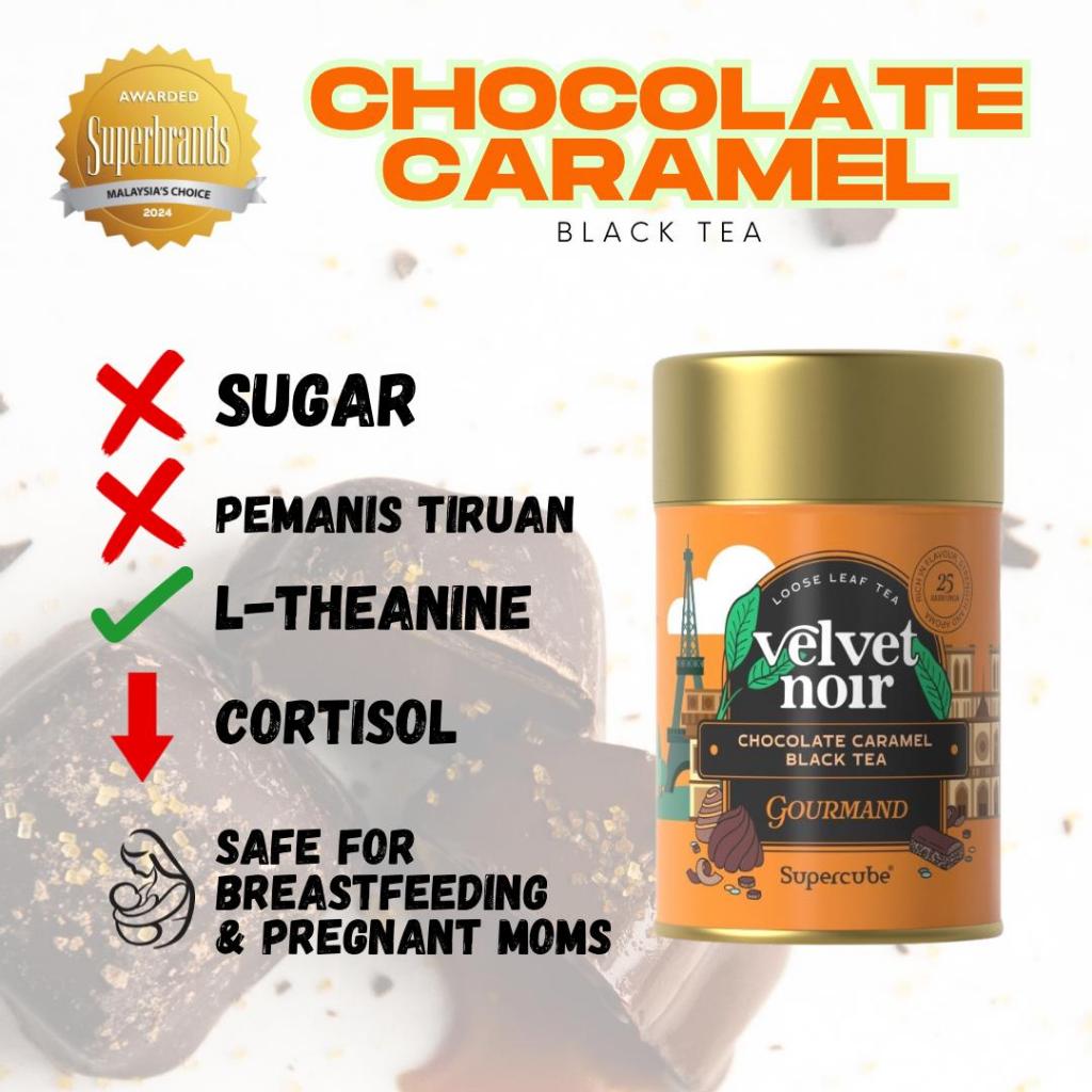 Supercube Chocolate Caramel Black Tea Teh Detox Kortisol Teh Tanpa Gula ...