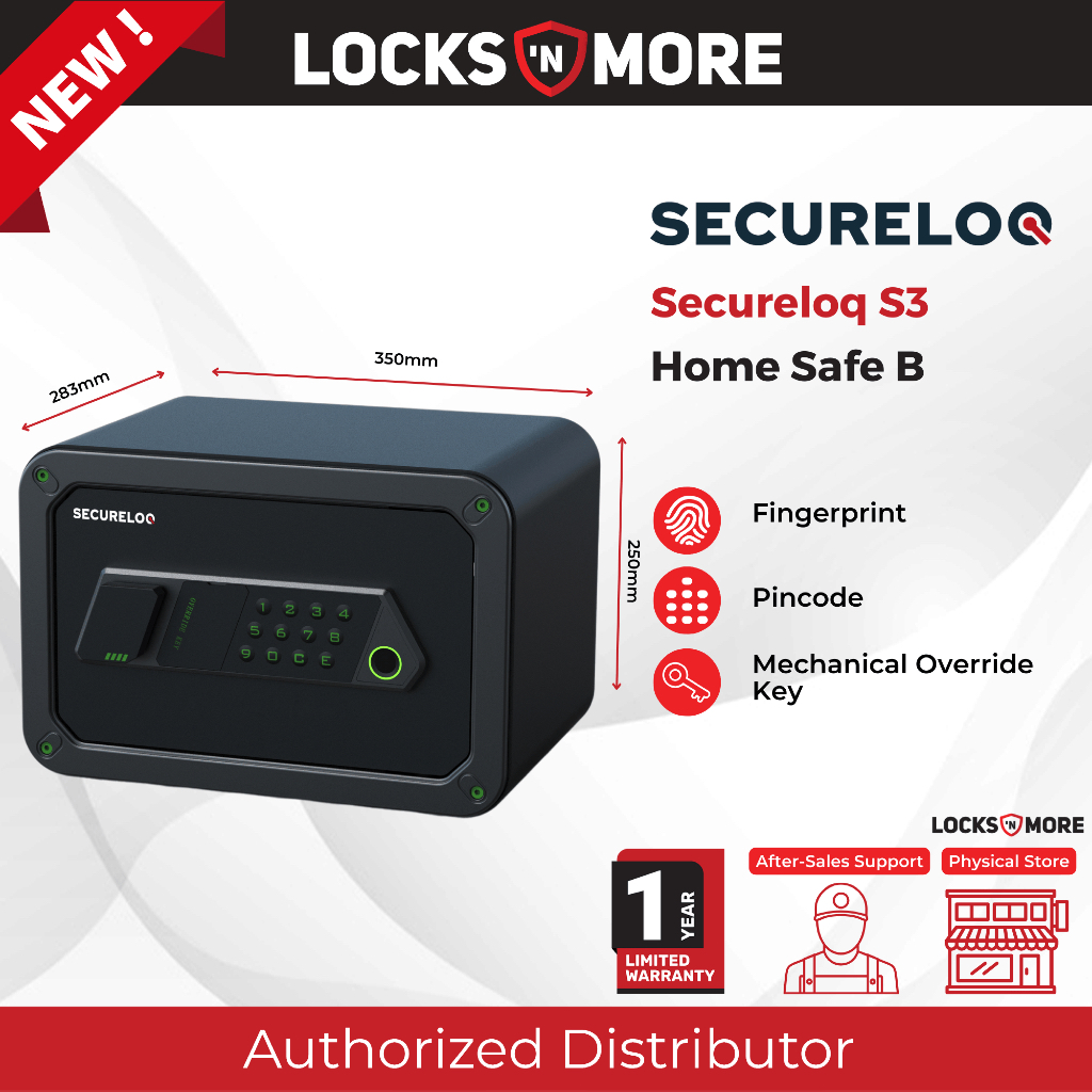 Secureloq Home Safe (All-Black) V1-25TS | Fingerprint | Passcode | Key ...