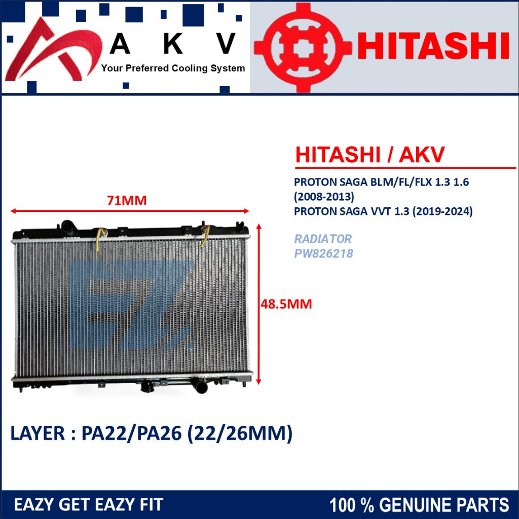 RADIATOR - PA16/PA22/PA26 PROTON SAGA BLM FLX SAGA VVT AUTO MANUAL 2008 ...