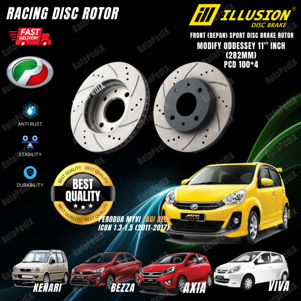 ILLUSION MYVI CUSTOM ODYSSEY (11 INCH) FRONT (DEPAN) PERODUA - MYVI ...