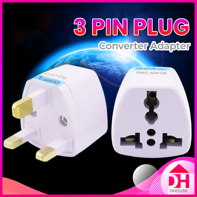 3 Pin Conversion Universal Adapter Travel Converter UK Plug Head To EU ...