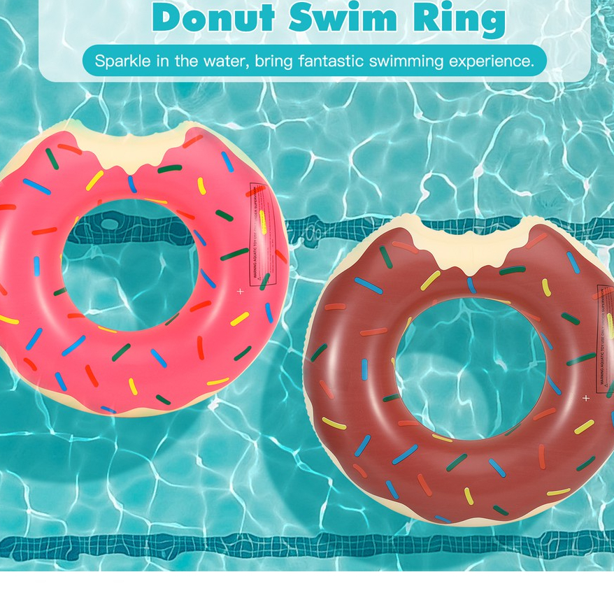 1pc Inflatable Donut Swimming Ring Pool Float Toy Circle Beach Sea ...