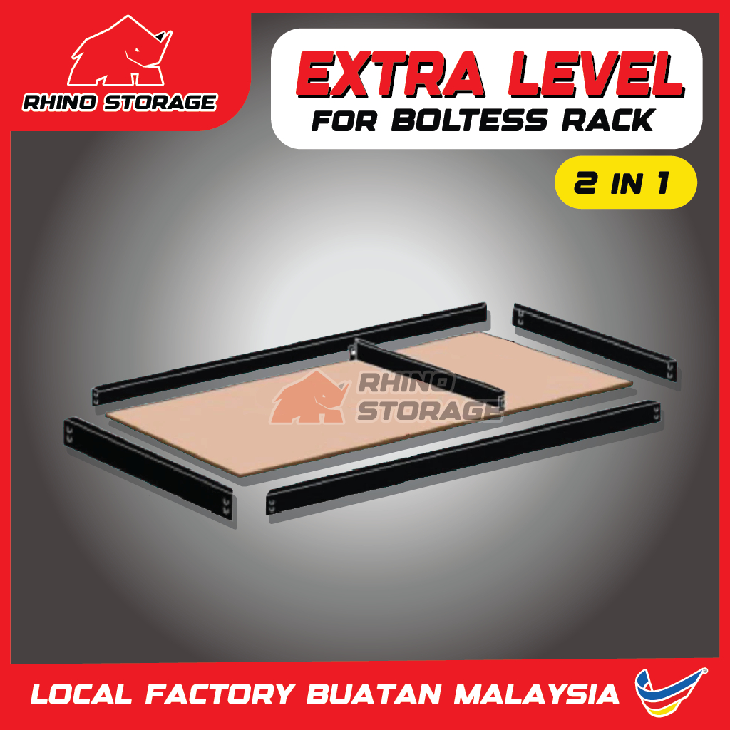 [RHINO STORAGE ONLY] Extra Level / Tambah Tingkat for Boltless Rack - 2 ...