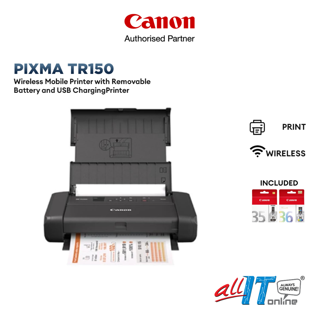 Canon Pixma TR160 | TR150 Wireless Mobile Printer Inkjet Printer with ...