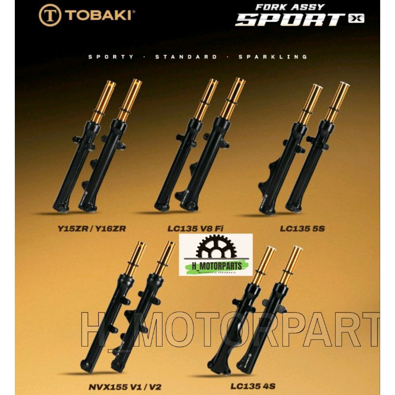 TOBAKI RACING FORK ORI SPORT LC135 Y15 Y16 NVX 4S 5S V8 FI GOLD TUBE ...
