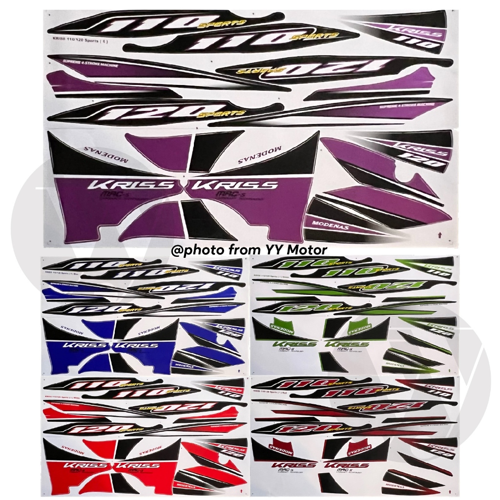 Modenas Kriss 110/120 (1) Premium Quality Motor Body Cover Sticker ...
