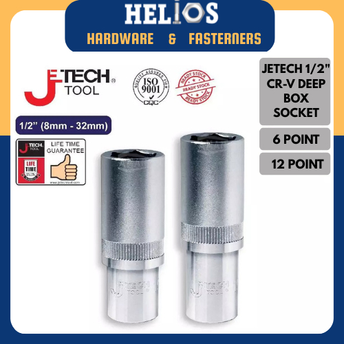 JETECH Box Socket 6 Point 12 Point 1/2