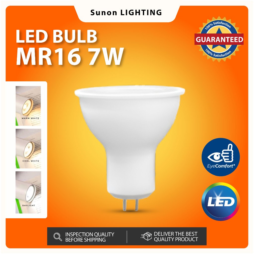 GU5.3 LED MR16 Bulb 7W Spotlight Track Light Eyeball Downlight | Shopee ...