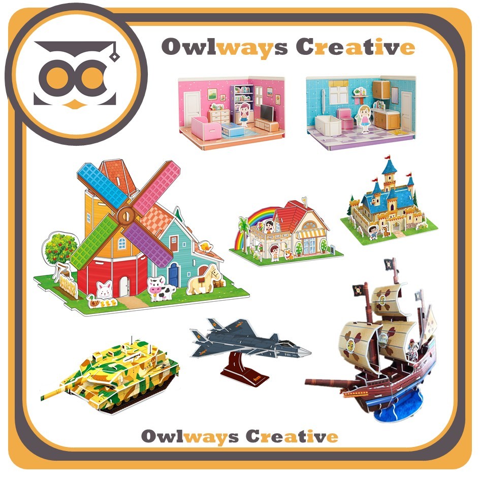 DIY 3D Paper Foam Puzzle Craft Education Toy Set For Kids Play and ...