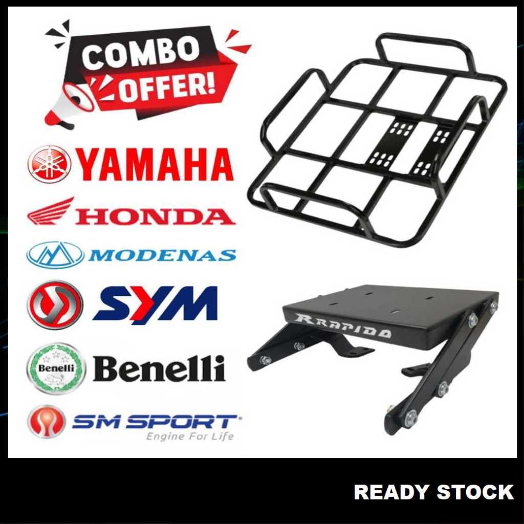 RAPIDO Adjustable Rack+Delivery Bag Box Besi Rack YAMAHA 135LC V1 V2-V7 ...