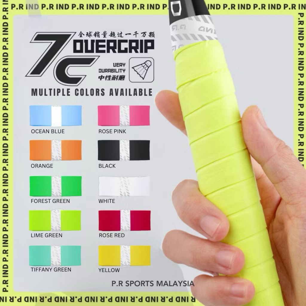 [High Durability] 7C Badminton Racket Overgrip – Sweat-Absorbent, Non ...
