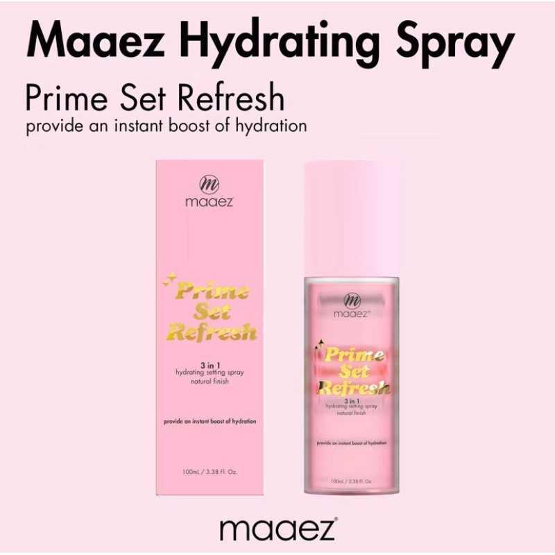 Maaez Setting Spray Prime Set Refresh 3in1 Hydrating Natural Finish ...