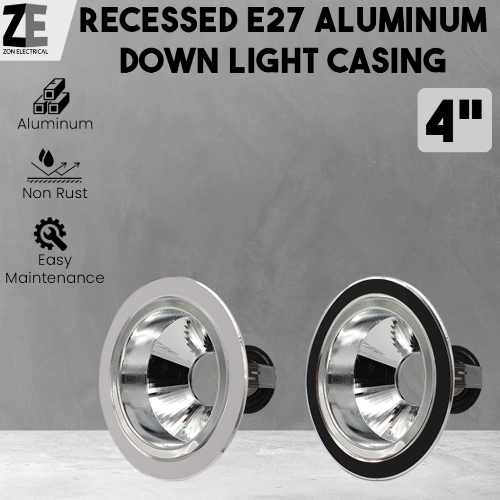 4-inch E27 LED Down Light/Ceiling Light [Recessed Type] Round Casing ...