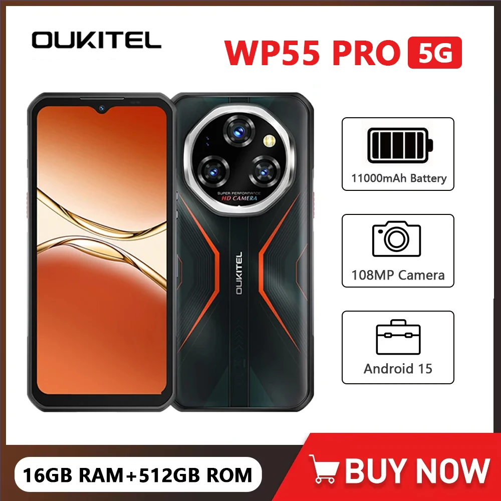 Oukitel WP55 Pro 5G Rugged Smartphone Android 15 48GB(16+32) +512GB ...