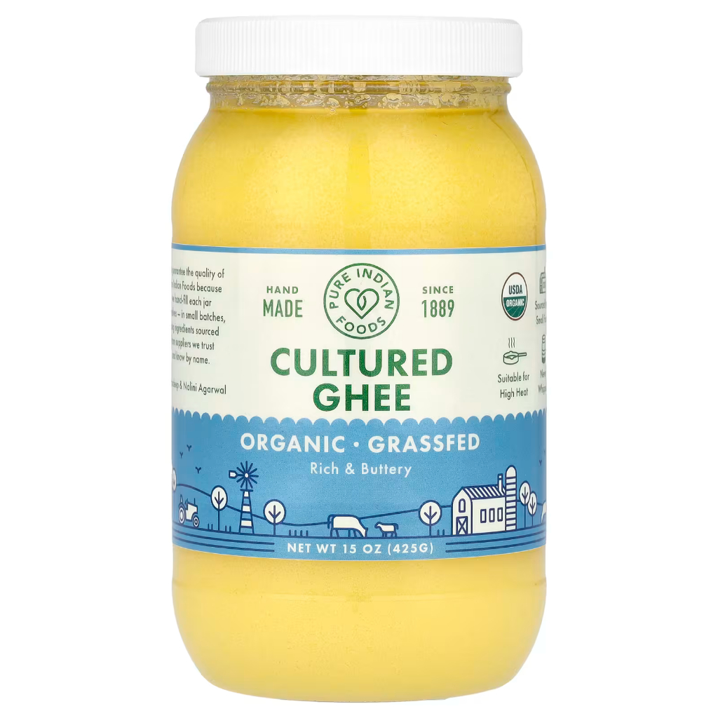 Pure Indian Foods, Organic Grassfed Cultured Ghee, 15 oz (425 g ...