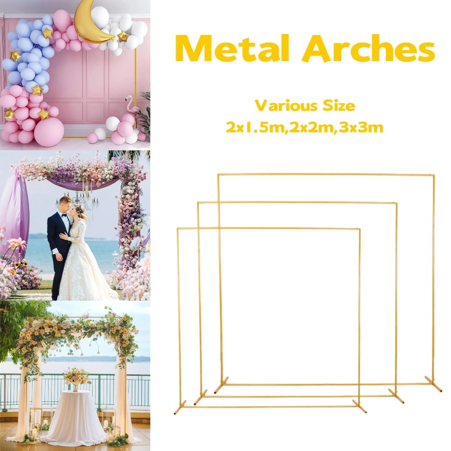 1.5m/2m/3m golden rectangular balloon backdrop stand for wedding ...