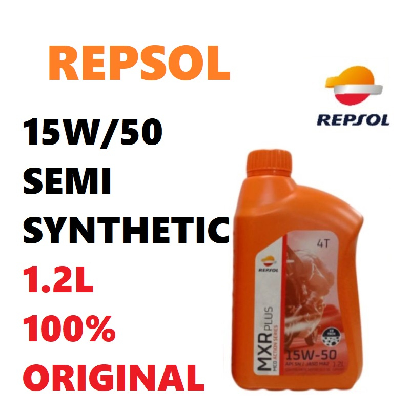 REPSOL 4T SEMI SYNTHETIC 15W50 MXR PLUS 1.2L RS150 WINNER150 RSX150 ...