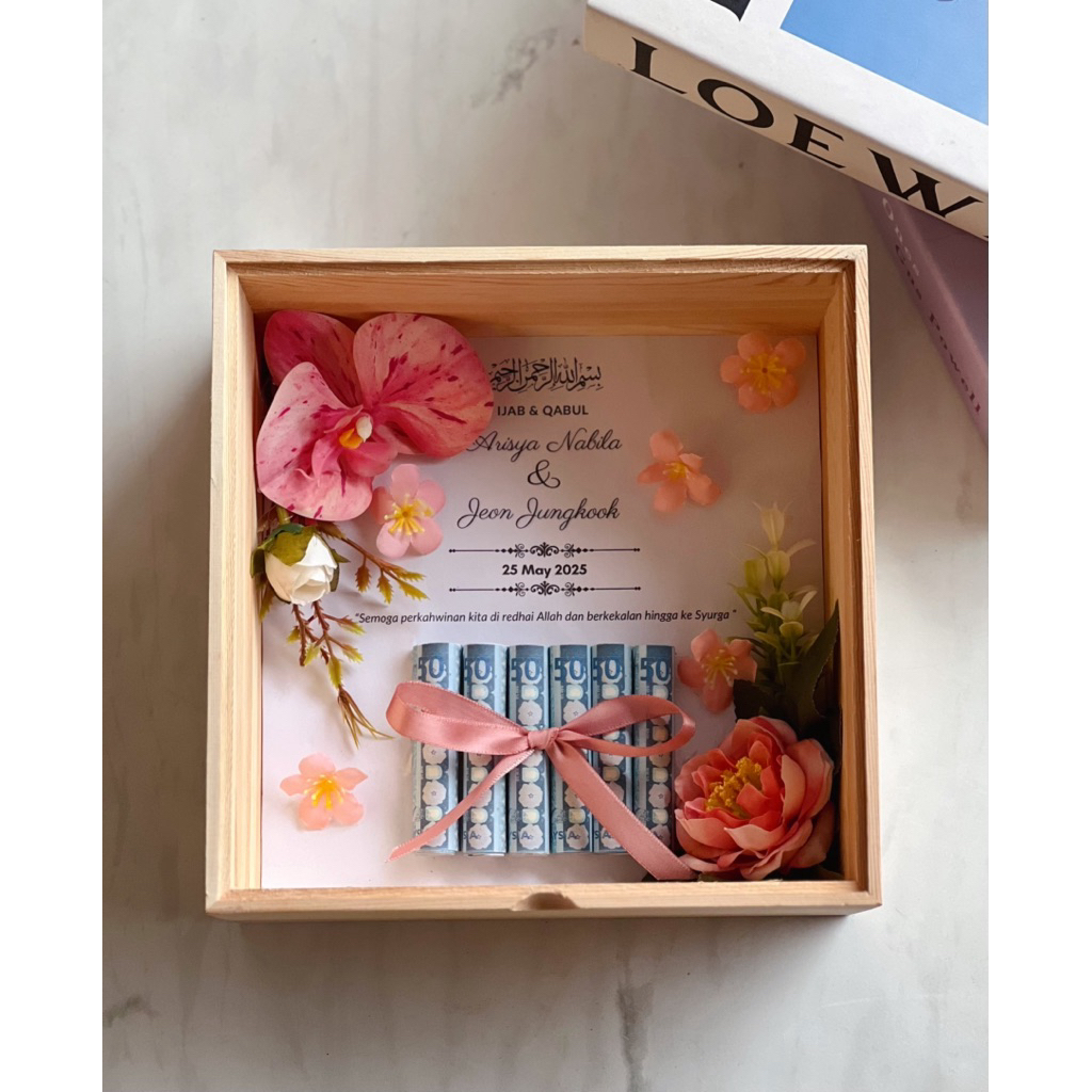 🔥Fast Shipping🔥 Frama Gubahan Mas Kahwin-Cinta Dalam Bingkai Kayu Akad ...