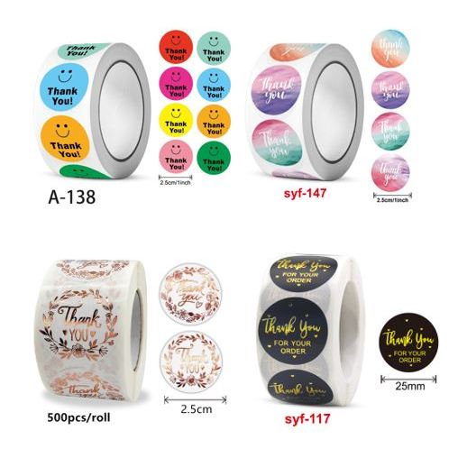 Thank you Sticker 500 Pcs Thank You for Your Order Stickers | Shopee ...