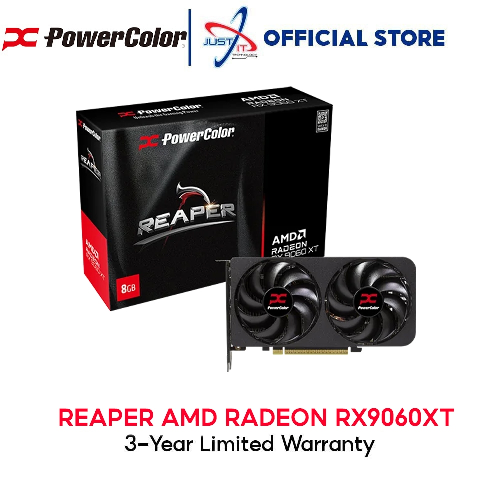 POWERCOLOR AMD Radeon RX 9060 XT REAPER 8GB / 16GB GDDR6 GRAPHICS CARD ...
