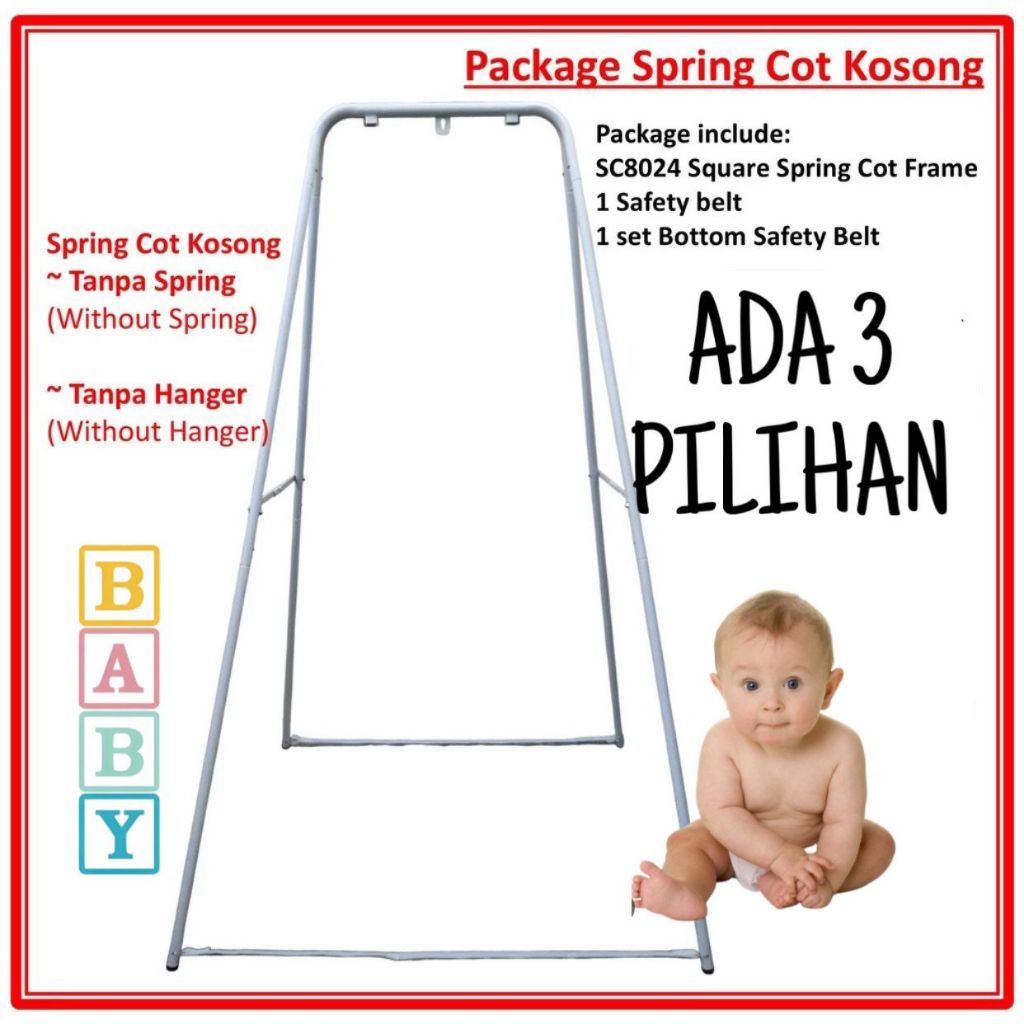 AYOTO SQUARE SC04 (8024) Baby Spring Cot & Premium Baby Cradle (Buaian ...