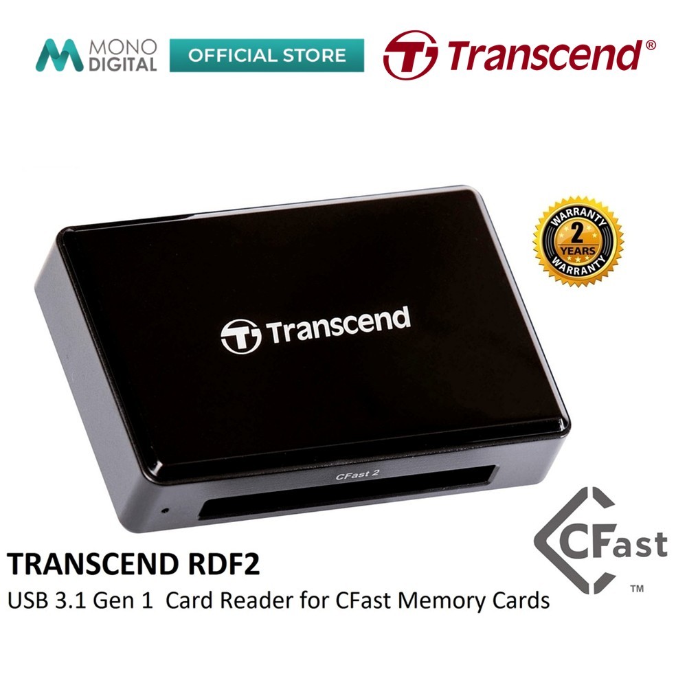 TRANSCEND RDF2 USB 3.1 GEN 1 USB TYPE-A CARD READER FOR CFAST MEMORY ...