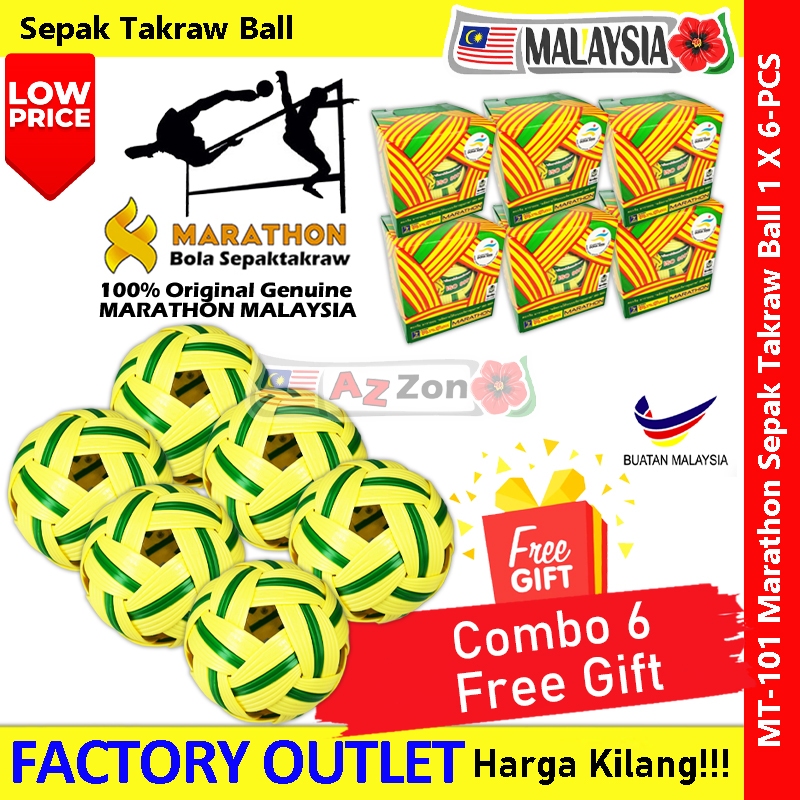 【MT-101 X 6】Marathon Sepak Takraw Ball Combo 6-PCS #Marathon #MT-101 # ...