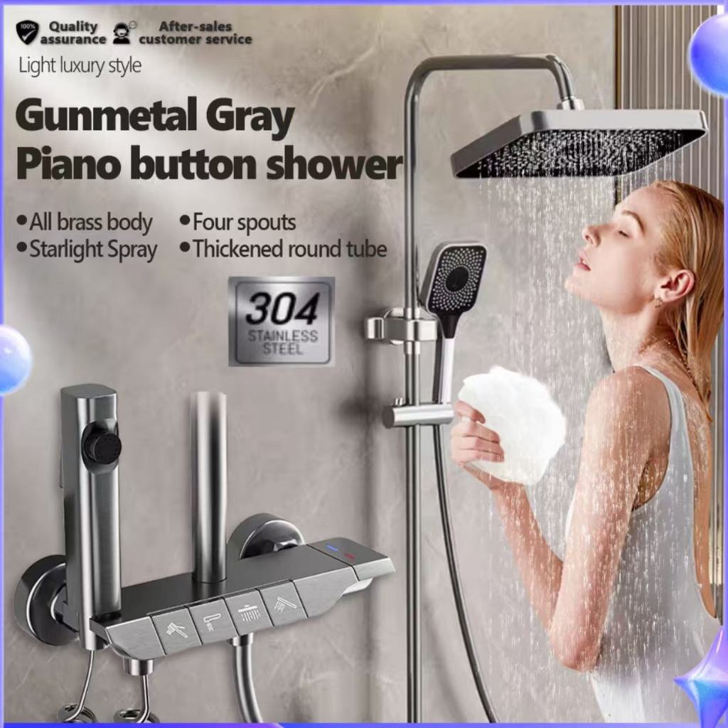 304 Rainfall Shower Head Water Stainless Steel Shower Set Shower Arm ...