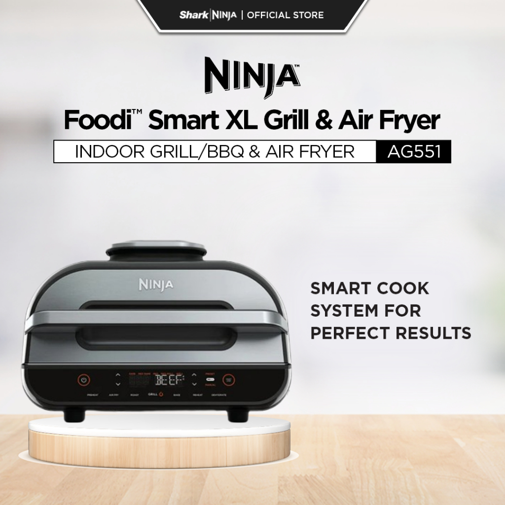 Ninja Foodi Smart XL Indoor Grill & Air Fryer with Digital Probe, Roast ...