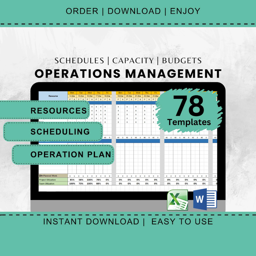 Operations Management Template Bundle for Manufacturing Management and ...