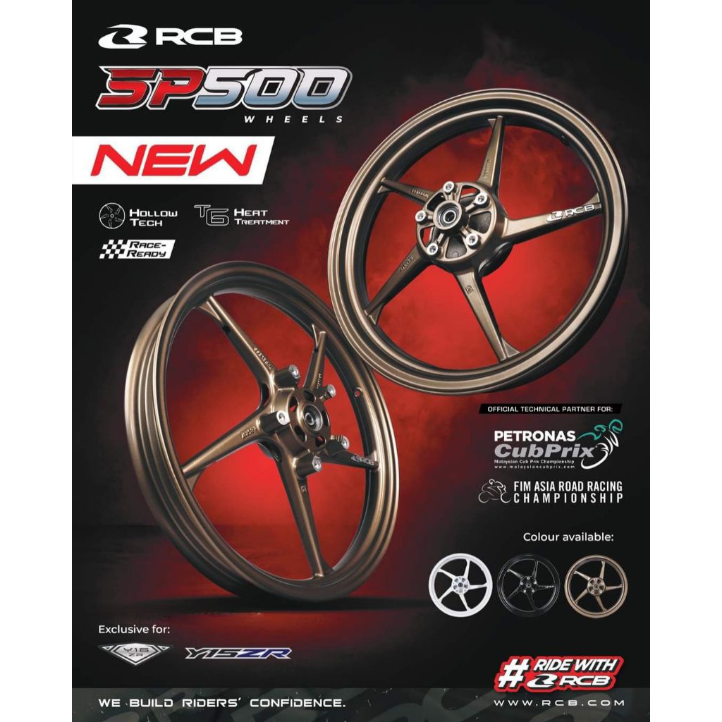 RCB SP500 SPORT RIM TERBARU Y15 Y16 Y16ABS 125Z LC135 5S SRL110Z 100% ...