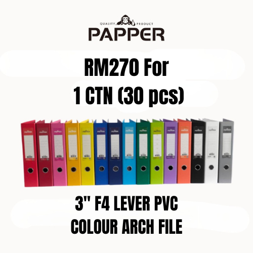 [DOSSVETT] PAPPER PVC COLOUR LEVER ARCH FILE 3