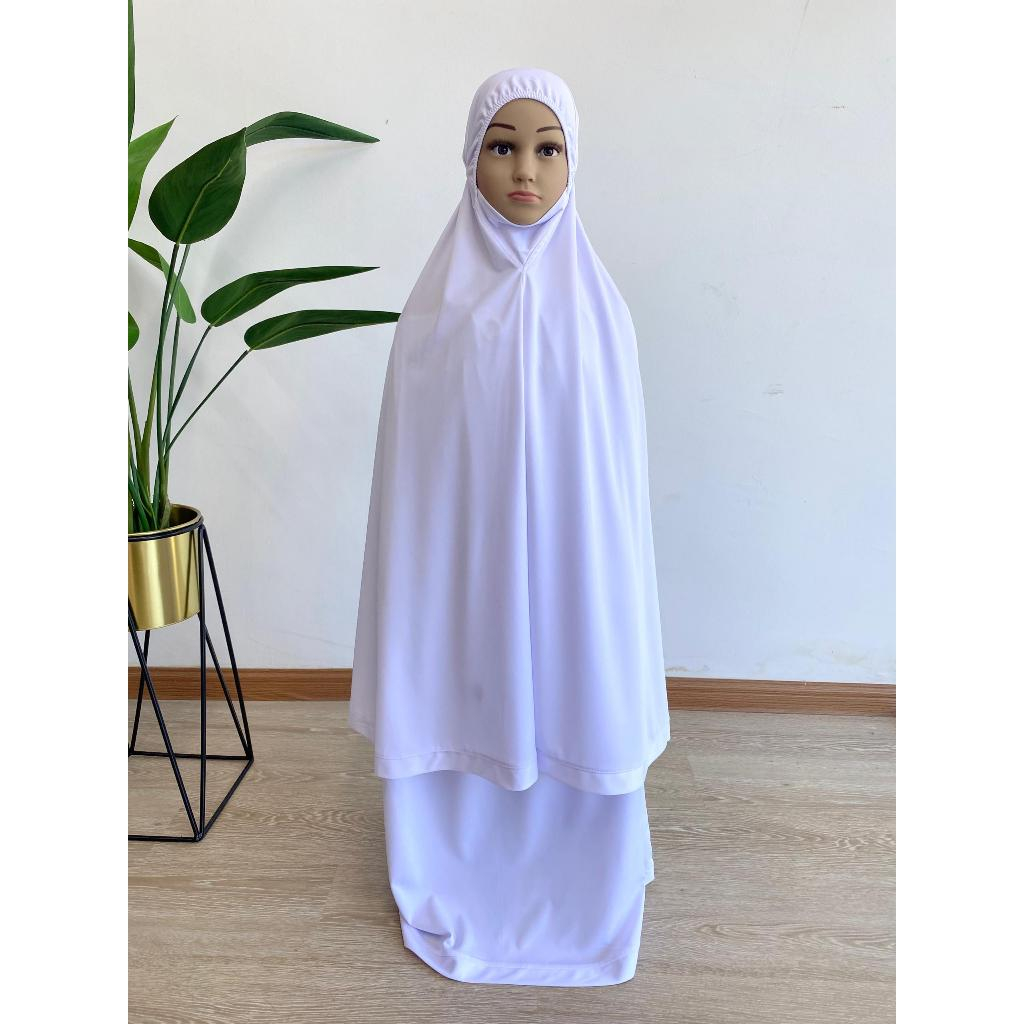 NEW!!!Telekung Plain All White Kanak-Kanak | Shopee Malaysia