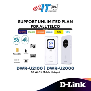 D-Link DWR-U2000 | DWR-U2100 Wireless 5G MIFI Wi-Fi 6 Mobile Hotspot Router