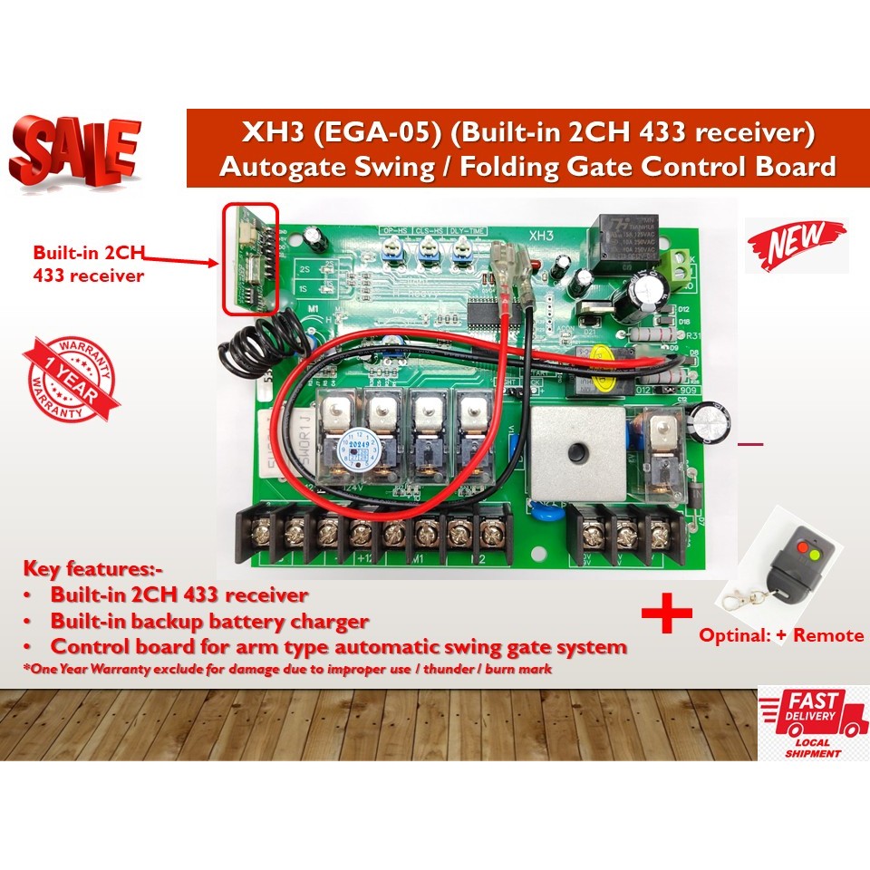 XH3 (EGA-05) (built-in 2CH 433 receiver) Autogate Swing / Folding Gate ...