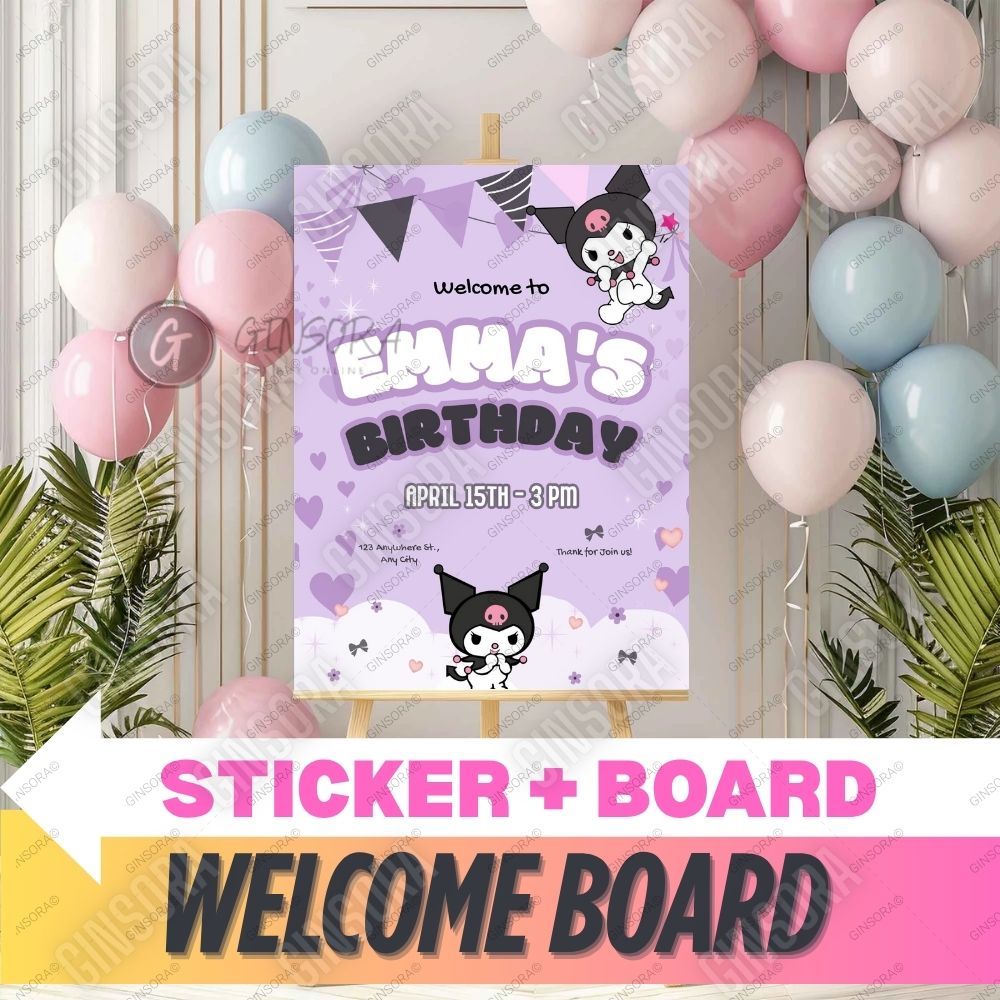 A1-A4 SIZE KUROMIMELODYSANRIOWelcome Board 迎宾牌 Wedding 婚礼| Birthday 生日宴 ...