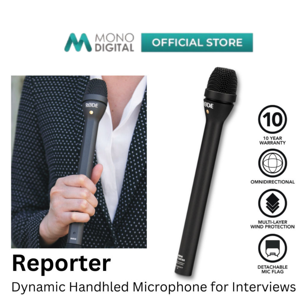 RODE REPORTER HANDHELD INTERVIEW MICROPHONE WITH OMNIDIRECTIONAL, MULTI ...
