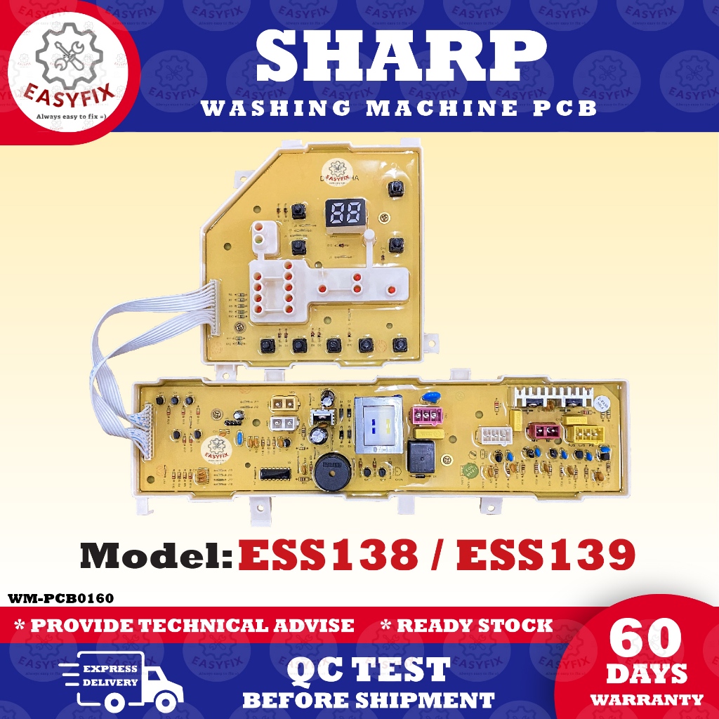 ESS138 / ESS139 SHARP WASHING MACHINE PCB BOARD (CONTROL BOARD) ESS-138 ...