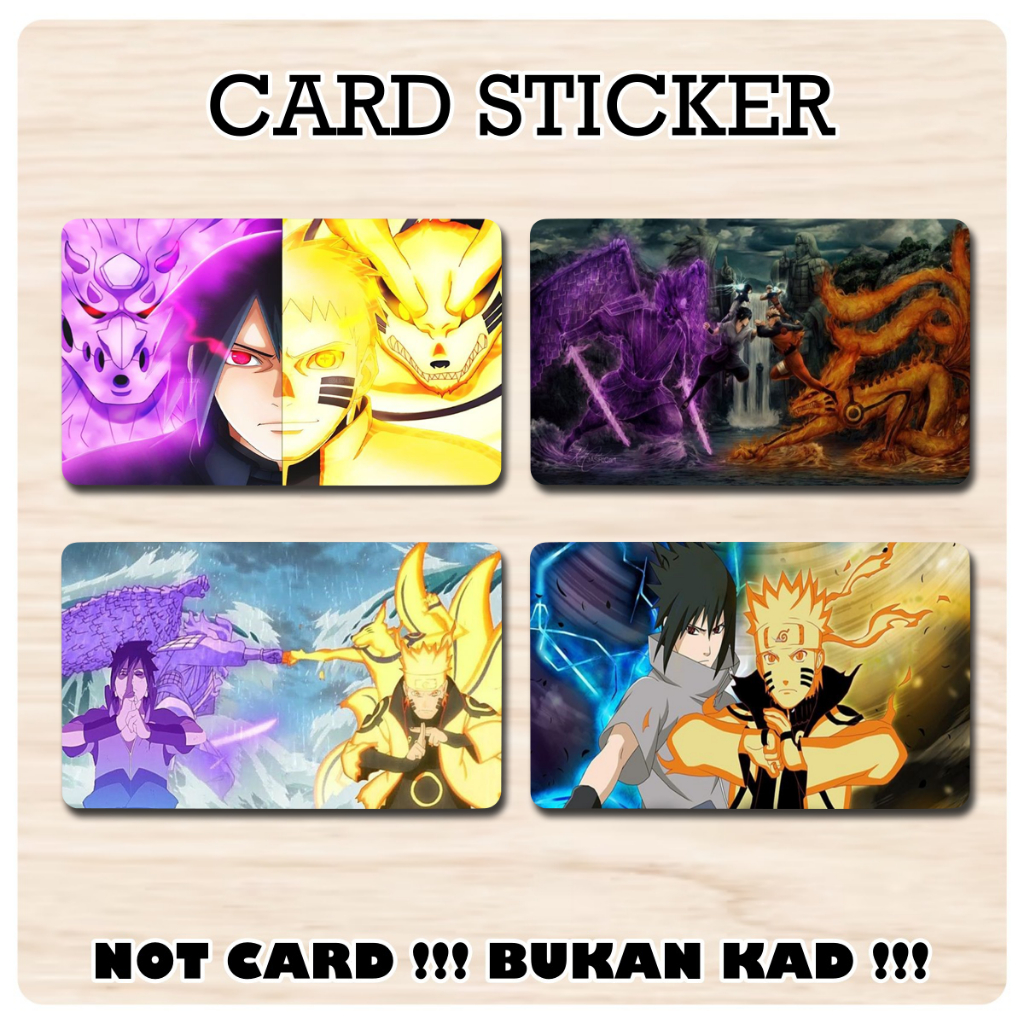 [ Naruto and Sasuke ] Touch n Go Card Sticker Cover / Credit Card ...
