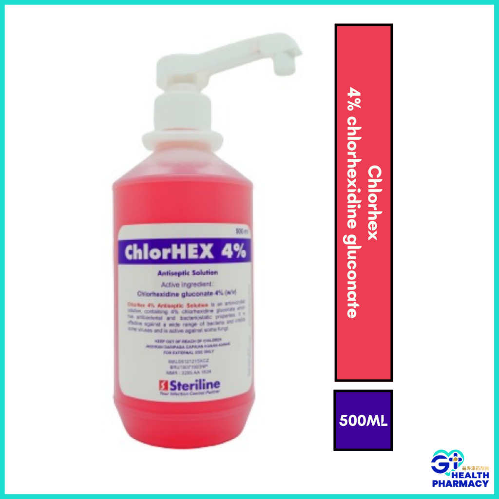 Chlorhex 4% chlorhexidine gluconate solution 500ml | Shopee Malaysia