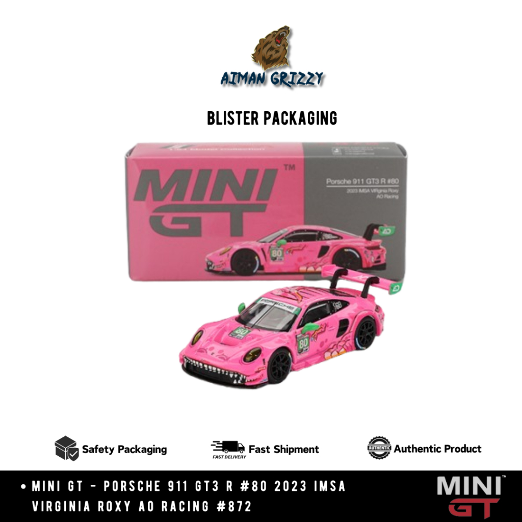 Mini GT Porsche 911 GT3 R #80 2023 IMSA VIRginia Roxy AO Racing Roxy ...