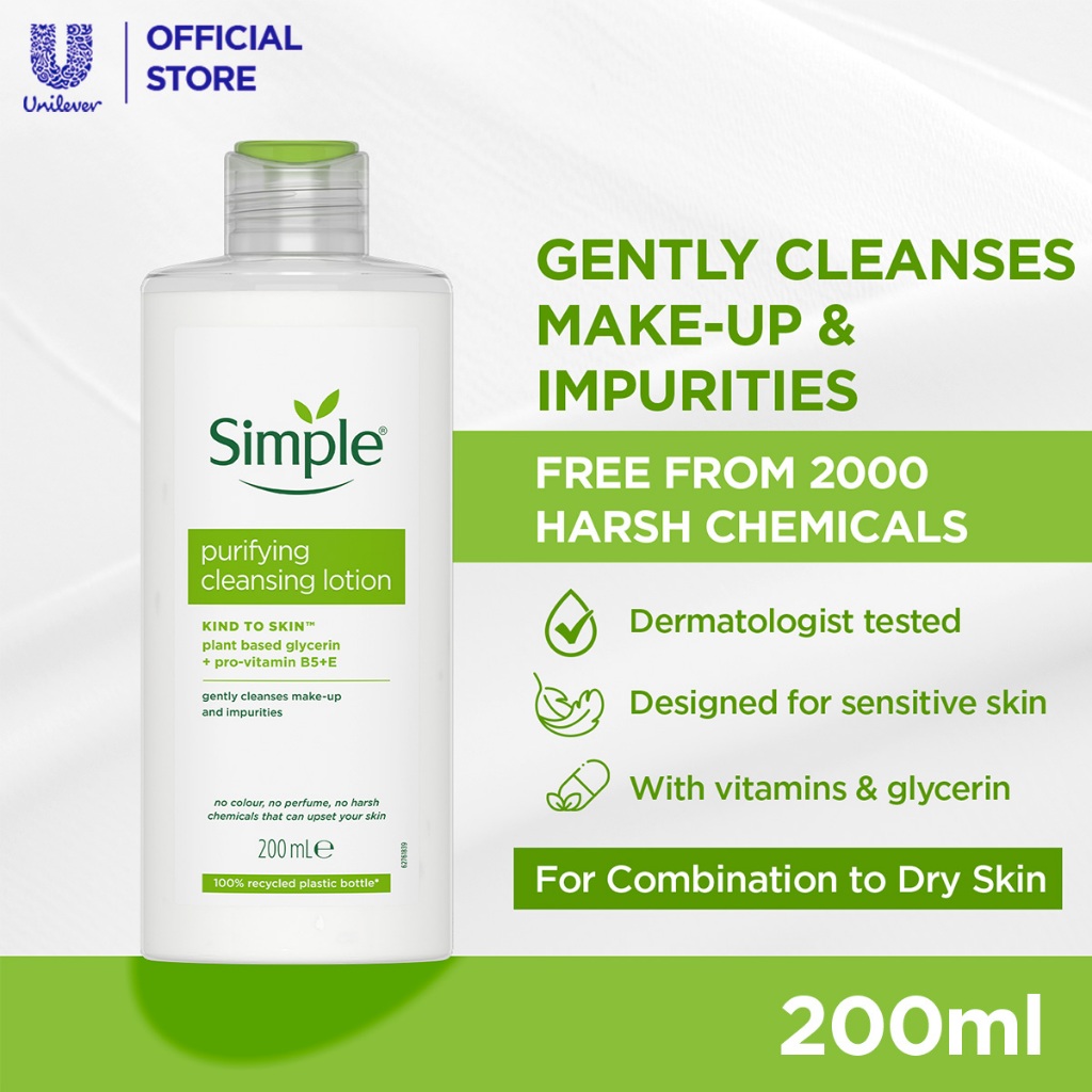 Simple Kind to Skin Cleansing Lotion For Sensitive Skin Purifying Oil ...