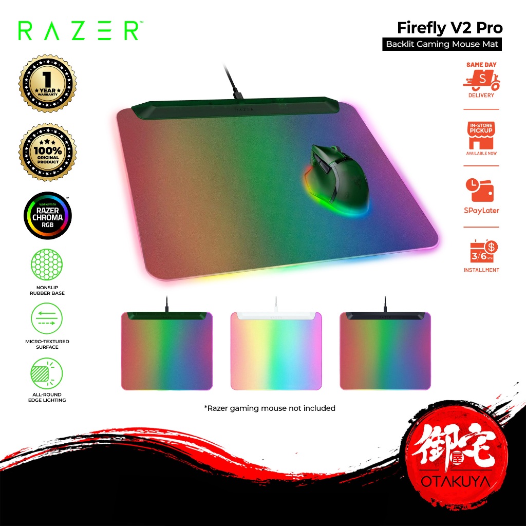 【11.25 SALE】RAZER Firefly V2 Pro RGB Gaming Mouse Mat Phantom Green ...