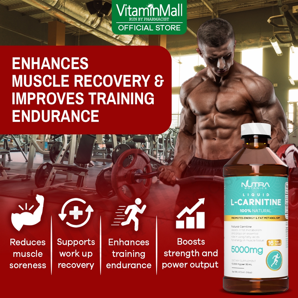 nutra botanics l carnitine 5000 mg Ready Stock] Nutra Botanics 5000mg L-Carnitine Liquid Supplement - Energy &  Metabolism Support - 473ml
