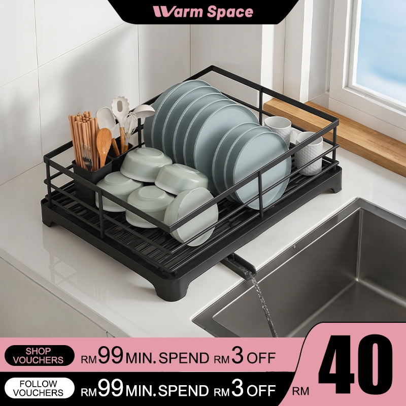 Rak Pinggan Dish Rack Auto Drainer Tray Plate Rack Dish Drying Rack ...