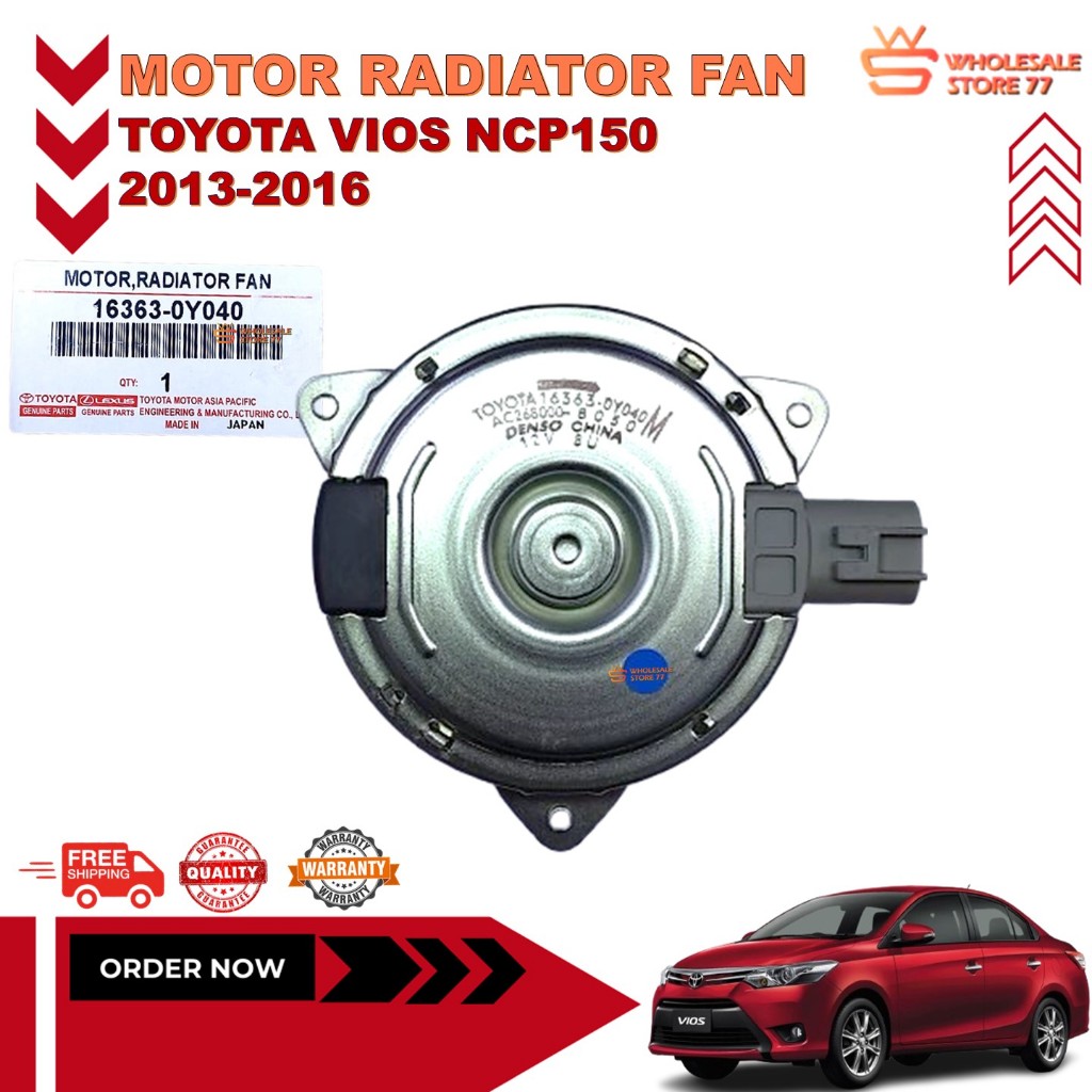 ORIGINAL | TOYOTA VIOS NCP150 2013-2016 RADIATOR FAN MOTOR Moto Kipas ...