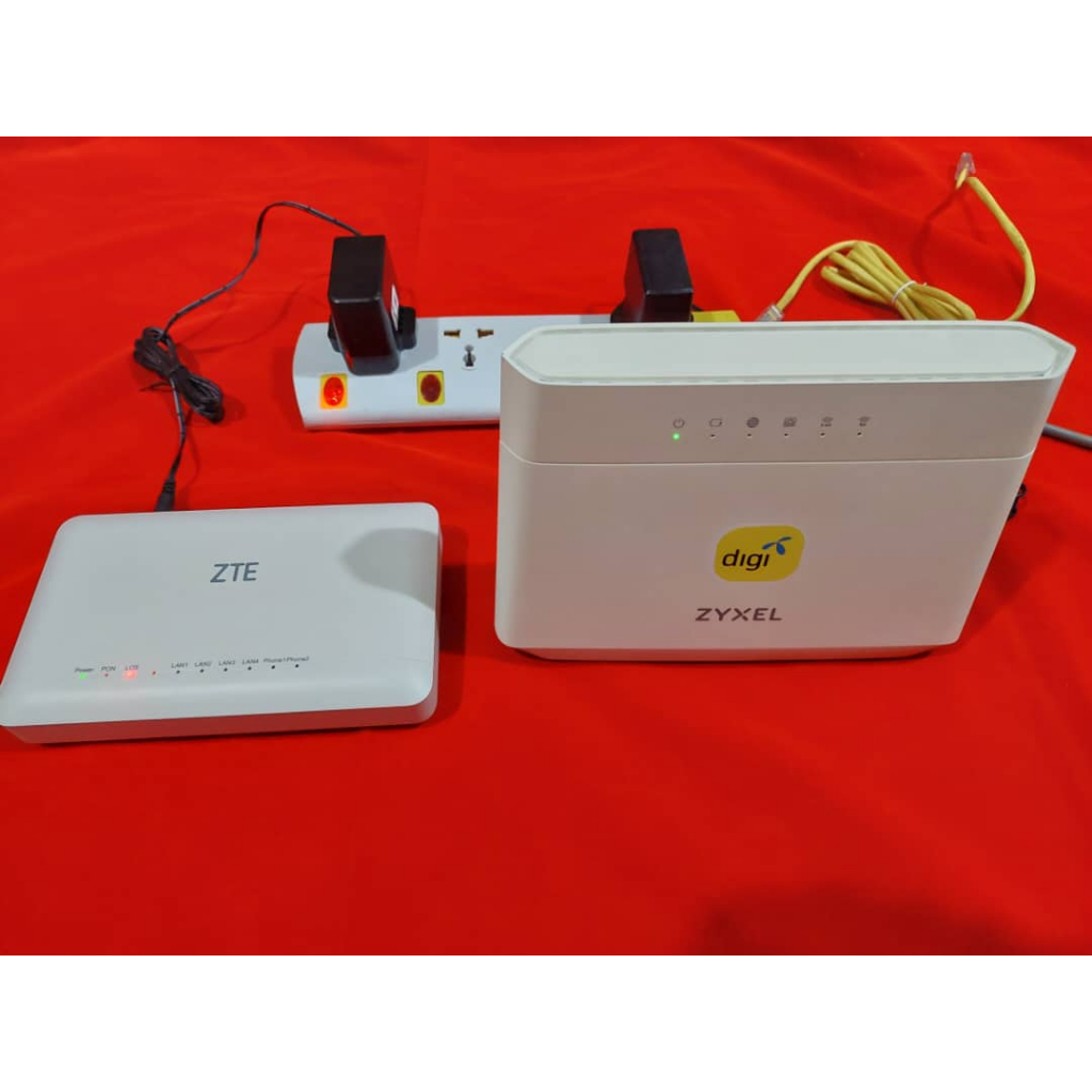ZTE ONT Modem + Zyxel Wireless Wifi Router - Second Hand (lightly used ...