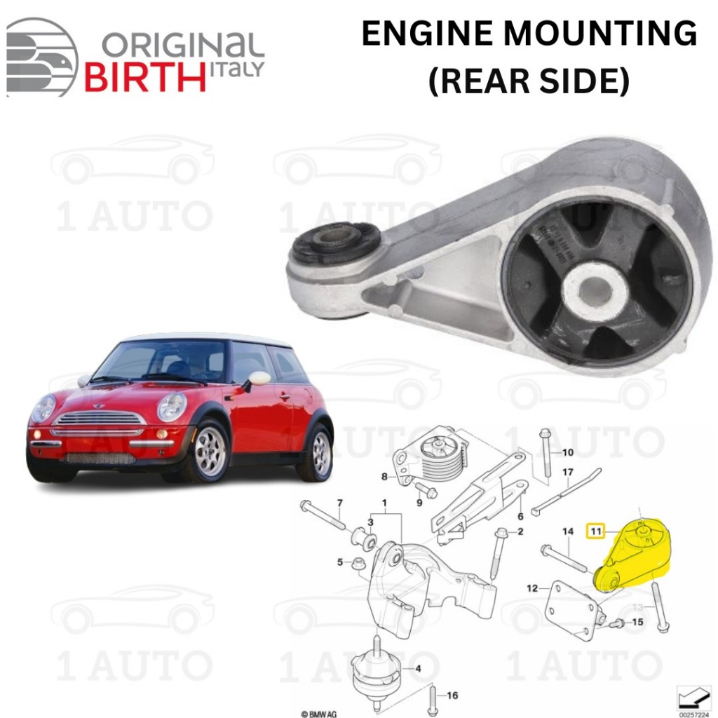 ORIGINAL BIRTH ITALY REAR ENGINE MOUNTING MINI COOPER R50 R52 R53 1.6 ...