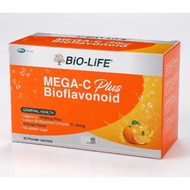 BIO-LIFE MEGA C PLUS BIOFLAVONOID POWDER SACHETS 30S EXP: 19/02/27 ...